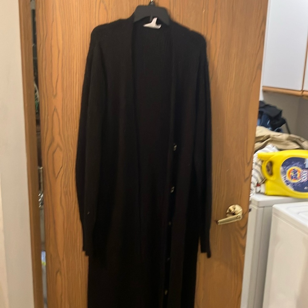 Black long cardigan, XL.